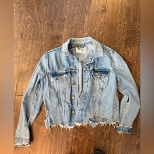 Zara Light Blue Distressed Jean Jacket